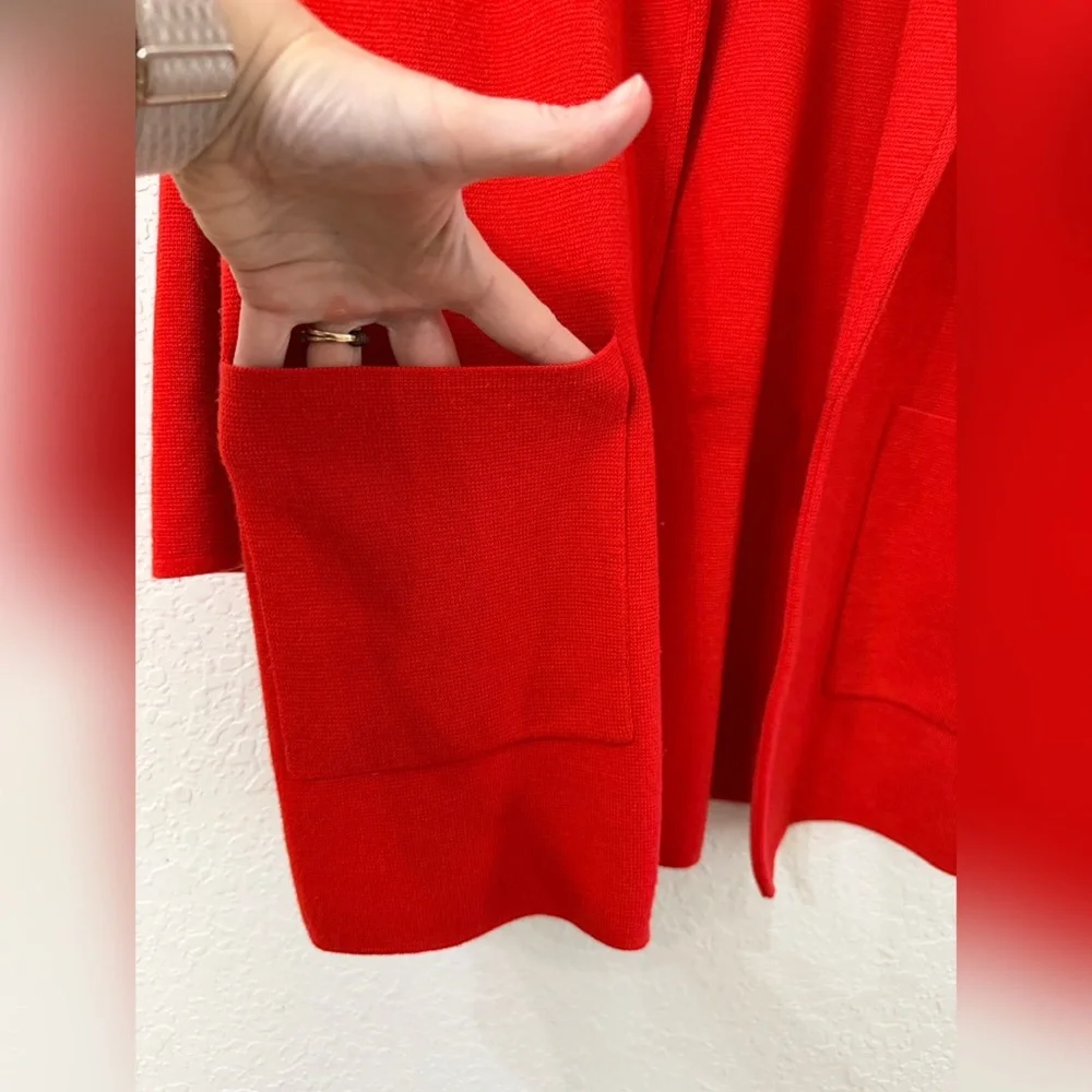 J. Crew 365 Red Sophie Open Front Sweater Blazer Cardigan - S